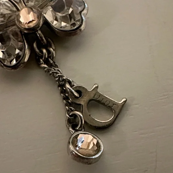 Christian Dior Vintage Butterfly Rhinestone Earrings - Picture 4 of 7